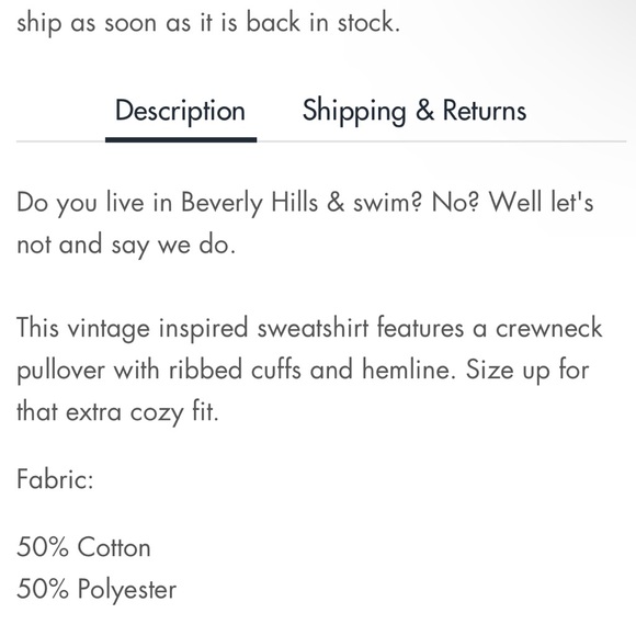 PST Beverly Hills Swimming Sweatshirt - Picture 4 of 5